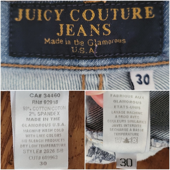 Vintage USA Juicy Couture Bellbottom Flare Jeans -Tagged 30- Check Measurements - Picture 9 of 10